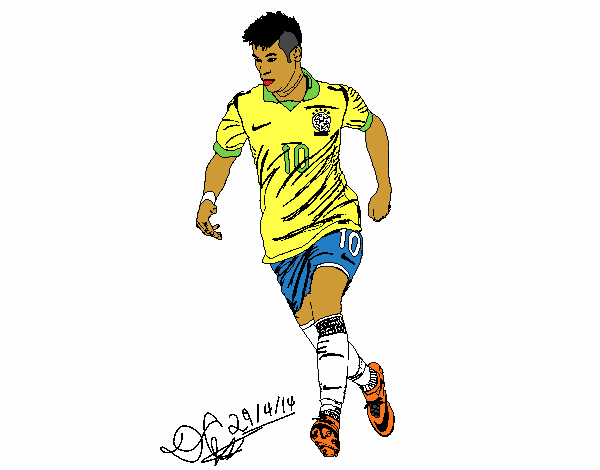 Dibujo Neymar pintado por tilditus