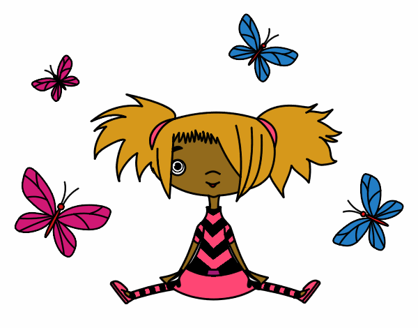 Niña con mariposas