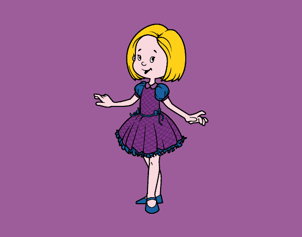 Dibujo Niña con vestido de princesa pintado por Scarlaa