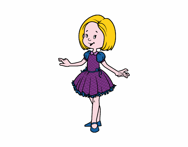 Dibujo Niña con vestido de princesa pintado por Scarlaa
