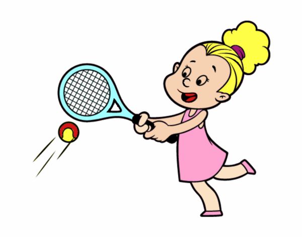 Niña jugando a tenis