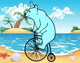 Oso en bicicleta