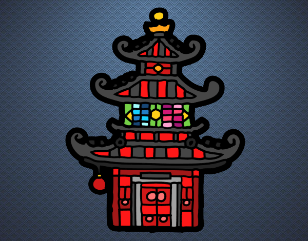 Dibujo Pagoda china pintado por superbea