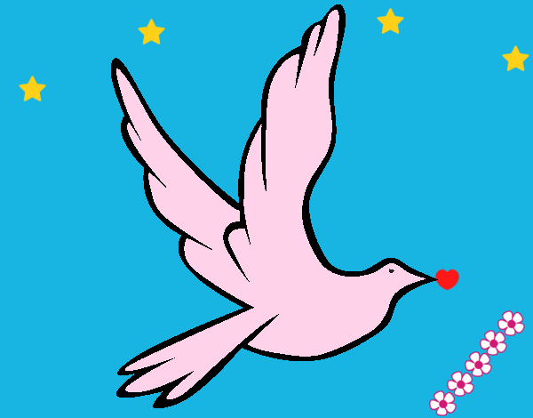 Paloma de la paz al vuelo
