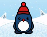 Dibujo Pingüino navideño pintado por queyla