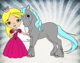 Dibujo Princesa y unicornio pintado por Potte