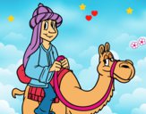 Dibujo Rey Melchor en camello pintado por LunaLunita