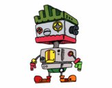 Dibujo Robot con cresta pintado por tilditus