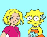 Dibujo Sakura y Lisa pintado por tilditus