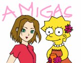 Dibujo Sakura y Lisa pintado por LaMikita