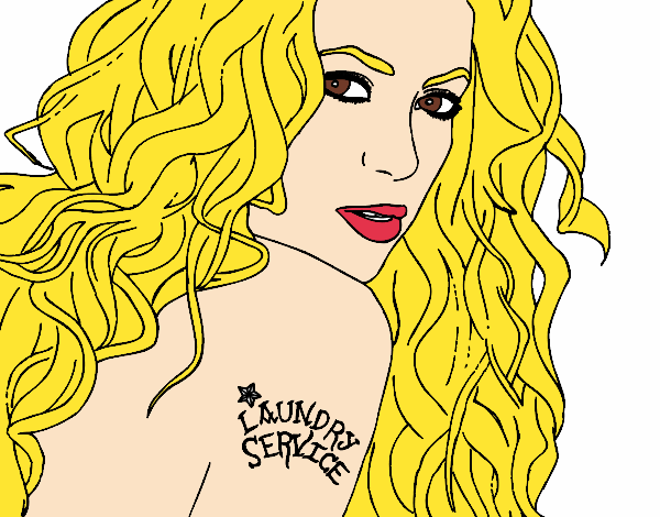 Dibujo Shakira - Servicio de lavandería pintado por escacs