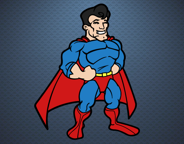 Dibujo Superhéroe musculado pintado por tilditus