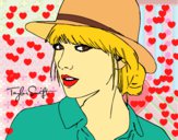 Dibujo Taylor Swift con sombrero pintado por escacs