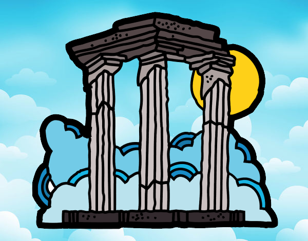Dibujo Templo de Zeus Olímpico pintado por superbea