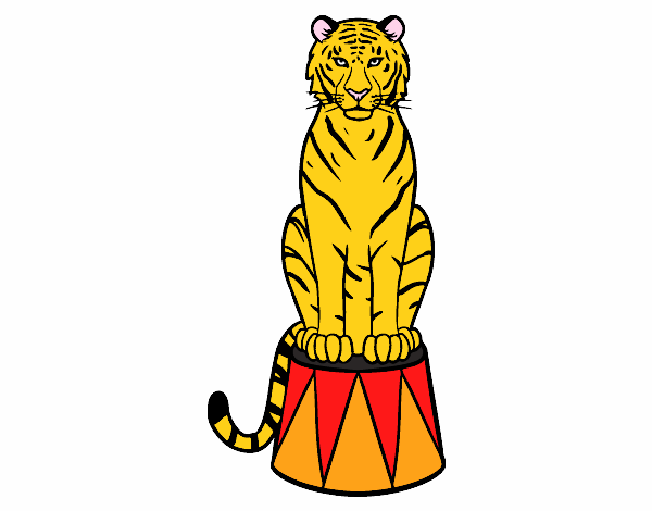 Dibujo Tigre de circo pintado por Tenochrey