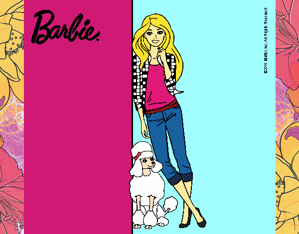 Barbie con cazadora de cuadros