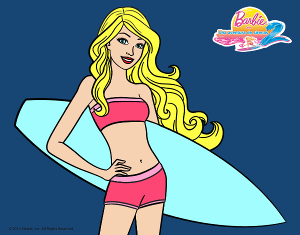 Barbie con tabla de surf