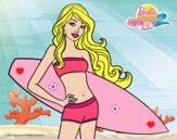 Barbie con tabla de surf