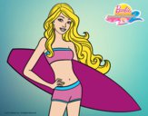 Barbie con tabla de surf