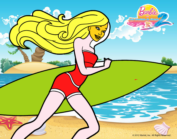 Barbie corre al agua