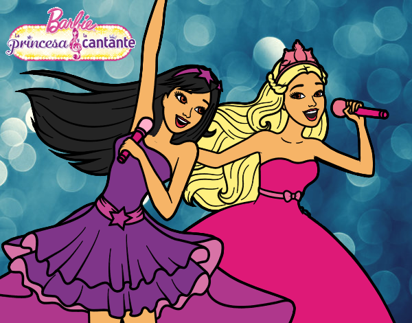 Barbie y la princesa cantando