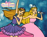 Barbie y la princesa cantando