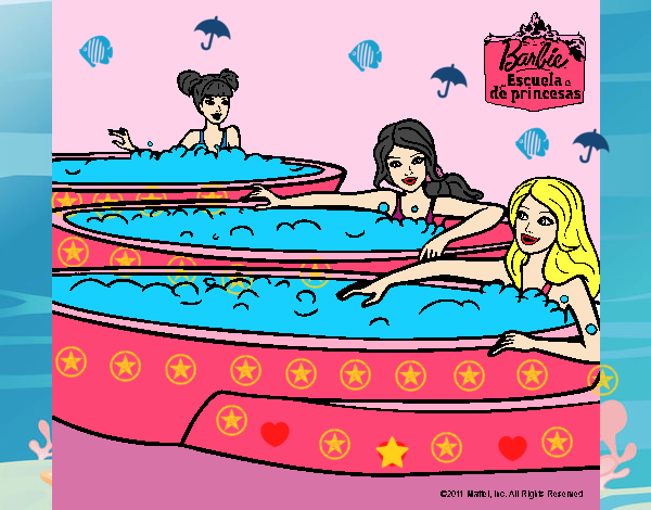 Barbie y sus amigas en el jacuzzi