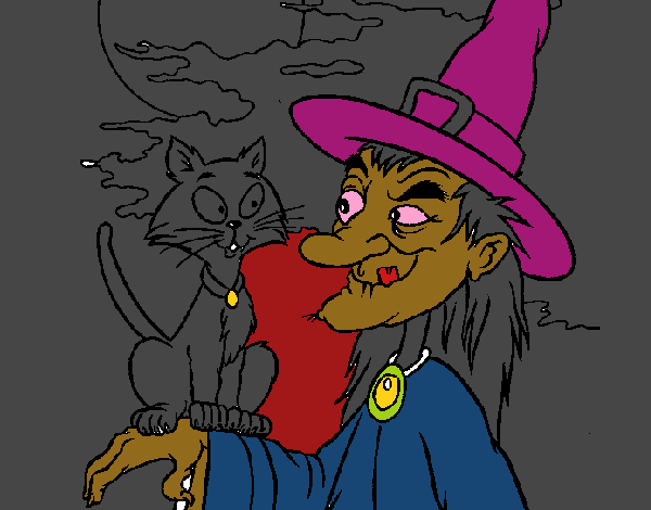 Bruja y gato