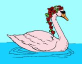 Dibujo Cisne con flores pintado por LunaLunita