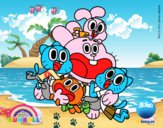 Gumball y amigos contentos