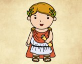 Dibujo Julio César de niño pintado por queyla