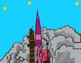 Dibujo Lanzamiento cohete pintado por LunaLunita