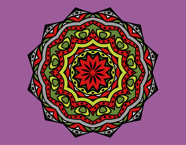 Dibujo Mandala con estratos pintado por tilditus