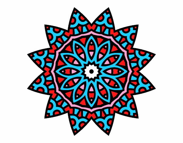 Dibujo Mandala estrella pintado por tilditus