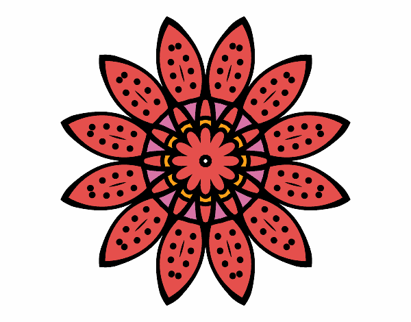 Dibujo Mandala flor con pétalos pintado por tilditus