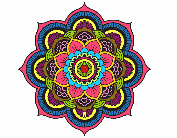 Dibujo Mandala flor oriental pintado por tilditus