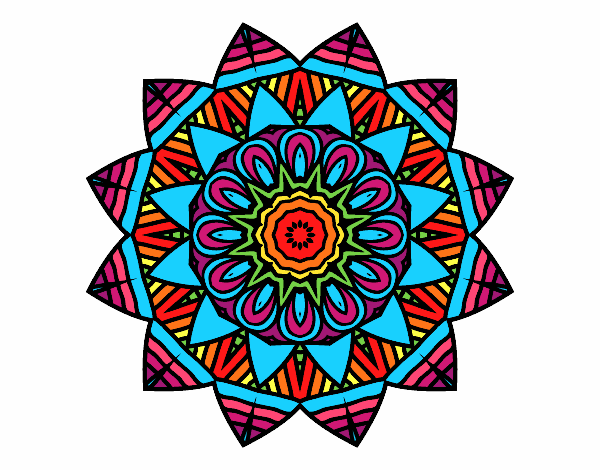 Dibujo Mandala frutal pintado por tilditus
