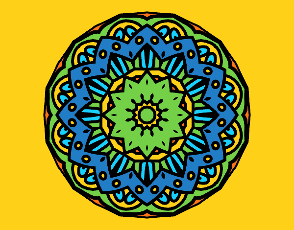 Dibujo Mandala modernista pintado por tilditus