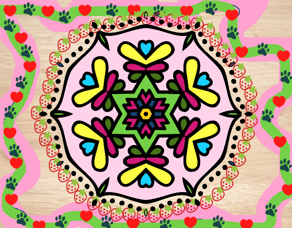 Dibujo Mandala simétrica pintado por tilditus