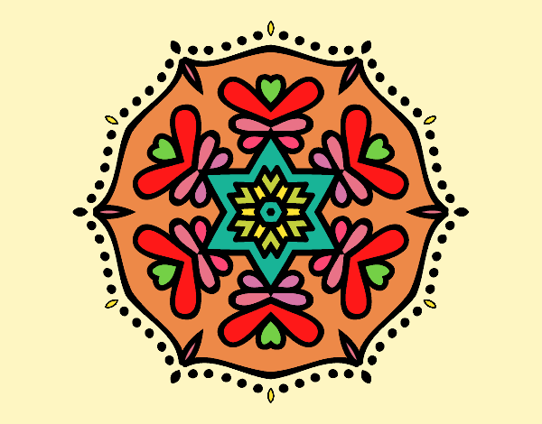 Dibujo Mandala simétrica pintado por arii1
