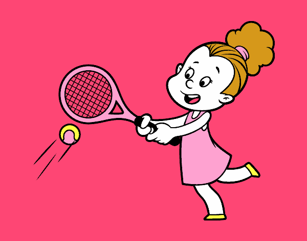 Dibujo de Niña jugando a tenis pintado por en  el día 01-08-15 a  las 21:09:33. Imprime, pinta o colorea tus propios dibujos!