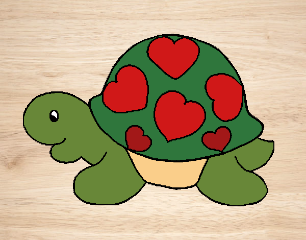 Tortuga con corazones