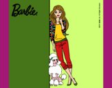 Dibujo Barbie con cazadora de cuadros pintado por queyla