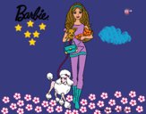 Dibujo Barbie con sus mascotas pintado por queyla