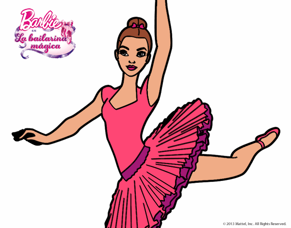 Dibujo Barbie en segundo arabesque pintado por donni