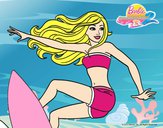 Dibujo Barbie surfeando pintado por Potte