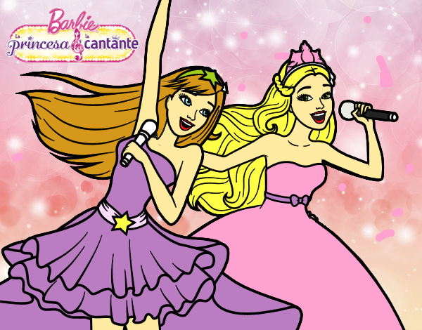 Barbie y la princesa cantando