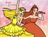 Barbie y la princesa cantando