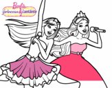 Barbie y la princesa cantando