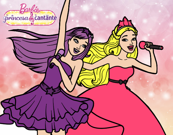 Barbie y la princesa cantando